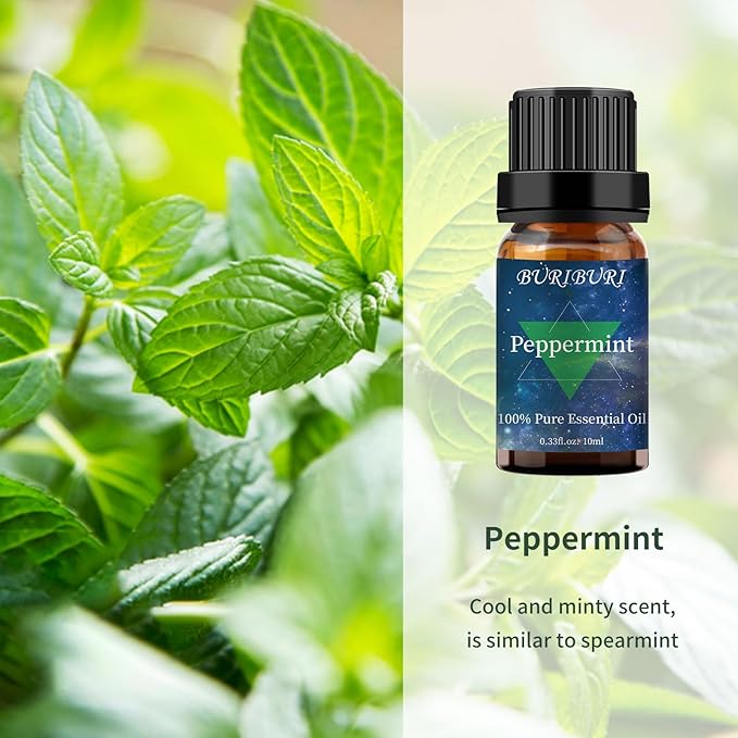 Lavender and Peppermint Essential Oil, 100% Pure, Undiluted, Natural, Organic Aromatherapy Essential Oils Gift Set, 10MLx2