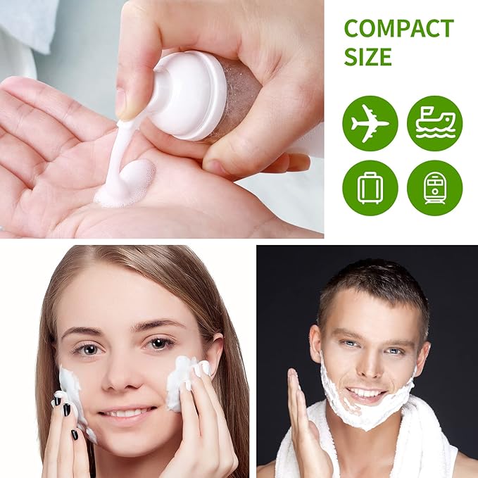 24 PCS Foam Pump Bottle Dispenser Refillable 2oz/60ml Empty Travel Size Foam Bottle for Lash Shampoo Hand Soap Shampoo Lash Cleanser Packaging Liquid Cleaning