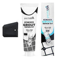 PentaUSA Tile Grout - 13.4 oz Black Grout Filler Repairs Renews Tube, Fast Drying Grout Repair Kit, Odorless Formula - Grout Floater Included (Black 13.4oz / 380gr)