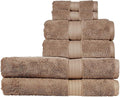 Christy Renaissance 6 Piece Brown Towel Set| 100% Egyptian Cotton | Luxury Bathroom Towels | Soft and Super Absorbent | 675 GSM | 2 Bath Sheet 2 Hand 2 Face | Mink