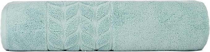BAGNO MILANO Organic Turkish Cotton Bath Towels, Luxury Jacquard Collection, Certified Organic Highly Absorbent, Soft-Plush Towel Set (Mint, Bathsheet)