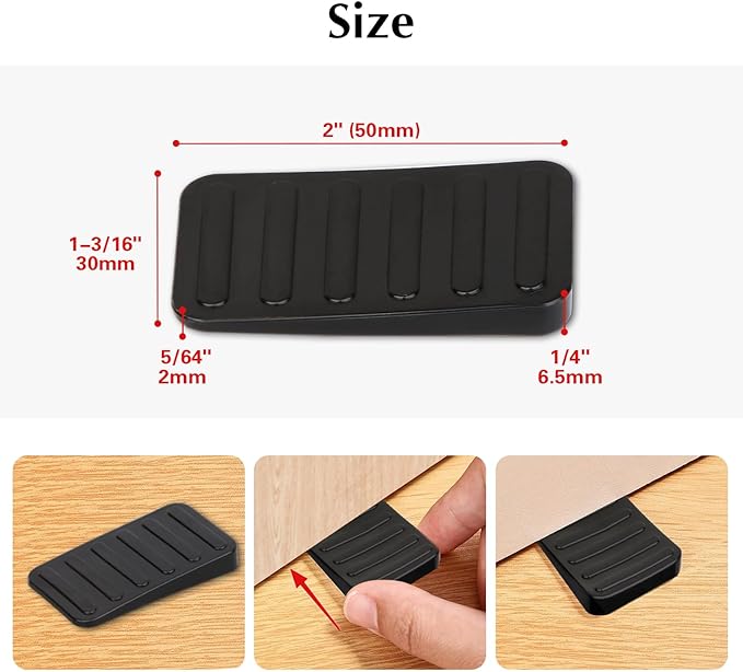 8 Pack Plastic Shims Table Wedge Black Toilet Shim, Levelers Adjustable Blocks Furniture Shims Wedges, Hot Tub Restaurant Appliance Shims for Leveling Feet, Trimmable Fix Highest Side 1/4"