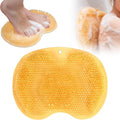 Shower Foot Scrubber Mat with Non-Slip Suction Cups, Exfoliating Foot and Back Washer Pad for Bathtub and Shower Floor (Yellow)