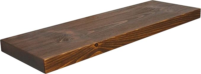 joelsantiques 30 Inch Floating Shelves for Wall - 30x10x2 in - Made of Natural Wood - Easy Install - Heavy Duty Rustic Book Shelves - Perfect for Bathroom, Kitchen, Living Room, Bar - Medium Brown