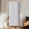 Accordion Door Curtain Set - 100% Blackout, with Curtain Rod Included, for Bedroom Privacy Protection (White-53 W x 78" L+Rod)