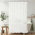 PEVA Shower Curtain, 72 x 72 Water Repellent Premium Bathroom Shower Curtain with 3 Magnetic Weights for Shower Stall, Bathtubs (White Flowers)