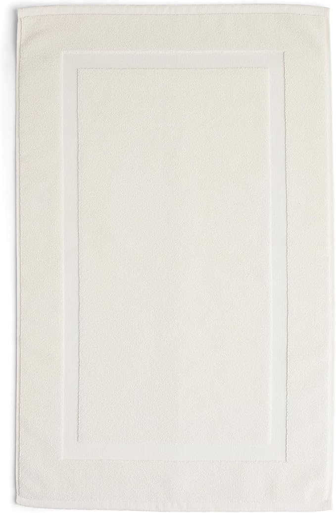 Preston Lane Douro Bath Mat – 100% Cotton, Plush & Absorbent Quick-Dry Bathroom Rug – Hotel-Quality Floor Mat for Shower or Tub, Made in Portugal, Alabaster