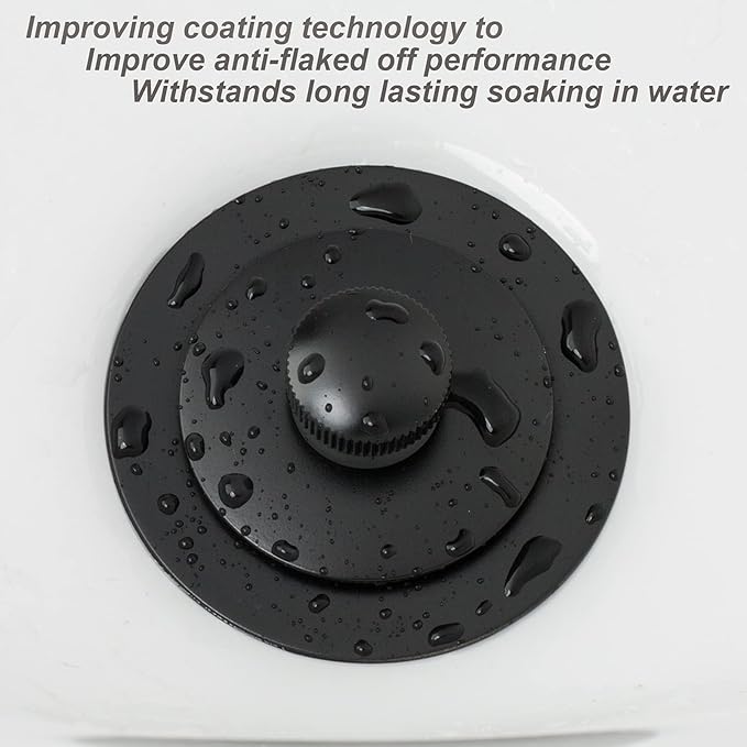 Matte Black Lift & Turn Tub Trim Set with Two-Hole Overflow Faceplate and No Putty Gasket, Bathtub Conversion Kit Assembly with Universal Fine/Coarse Thread, No Putty Installation by Artiwell