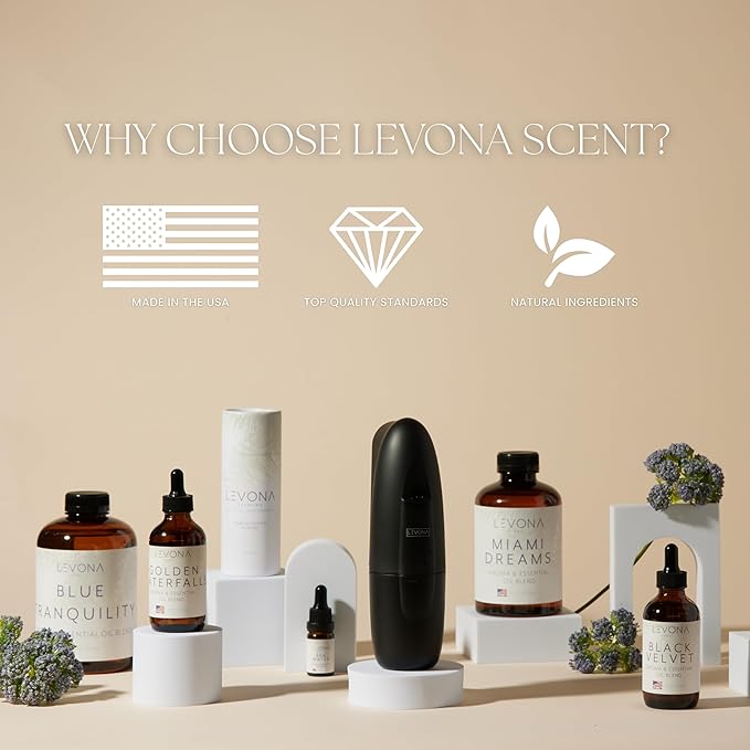 Levona Scent Essential Oil - Luxury Aroma for Home, Office, Hotel & Spa, Ideal for Humidifiers & Diffusers, Hotel Fragrance with Nutmeg, Lemon & Rose - 10ml / 0.33 fl oz, Moonlight in Paris