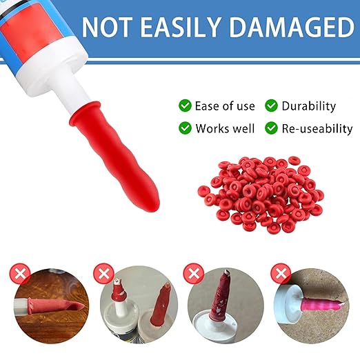 20 Pcs Caulk Tube Sealer Caps, Caulking Gun Tip Caps, Caulking Tool Accessory, Caulk Sealer Saver for Open Caulking Tube Sealing and Preserving, with Storage Box for Easy Storage