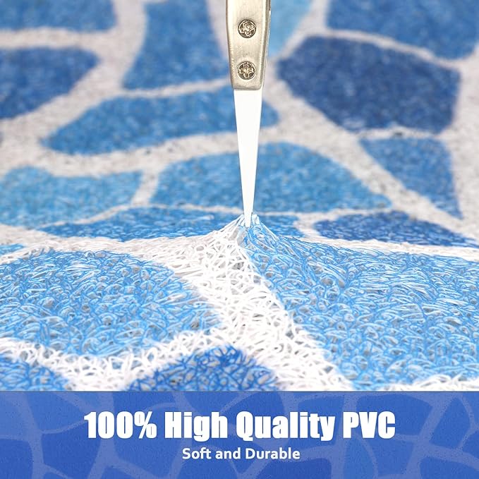 Shower Mat Bathtub Mat Non-Slip: 24x32 Inch, Soft Comfort Bath Mat with Drainage Holes, PVC Loofah Massage Bathmat for Shower, Tub, Bathroom, Wet Areas, Quick Drying