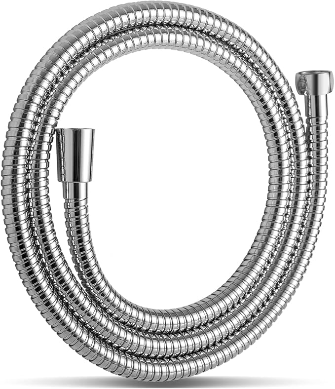 OFFO Shower Hose, Kink Free Stainless Steel Shower Hose Attachment Electroplating Handheld Shower Head Hose Flex Hoses Extension with Brass Insert & Nut for Pet Bathing Cleaning 80 in, Chrome