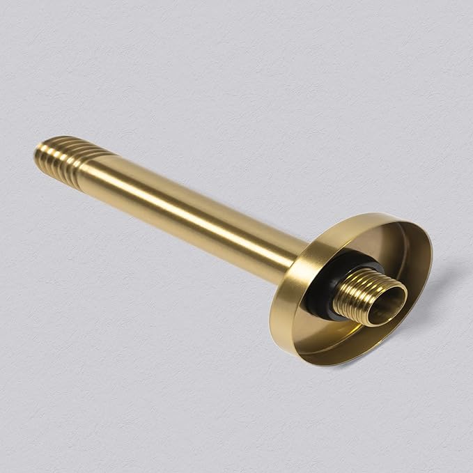 8 Inch Shower Arm with Flange, Ceiling Mounted Shower Head Extension Arm, 1/2 NPT Straight Arm for Rain Shower Head, Stainless Steel Shower Head Extension Replacement Pipe Arm, Gold