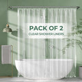 AmazerBath Shower Curtain Liner 2 Pack, 72 x 65 Inches PEVA Plastic Shower Liner with 3 Weighted Stones and 12 Rustproof Metal Grommet, Lightweight Waterproof Shower Curtain - Clear