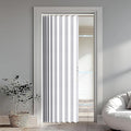 Accordion Door Curtain Set - 100% Blackout, with Curtain Rod Included, for Bedroom Privacy Protection (White-43 W x 78" L+Rod)