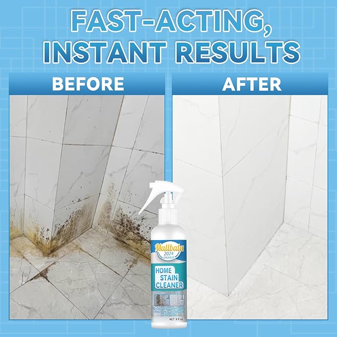 Wall Cleaner Spray, Household Mold Stain Cleaning Spray Deep Clean, All-Purpose Cleaner Spray for Tiles, Walls, Ceiling, Deck, Wood, Brick, Showers, Kitchen, Sink, Grout, Washing Machine Gasket