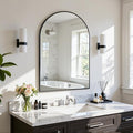 Arched Mirror 20"x30", Bathroom Mirror, Wall Mounted Vanity Mirror with Arch Metal Frame for Bathroom, Over Sink, Bedroom, Living Room, Flat Frame, Black