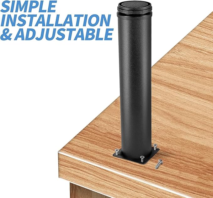12 Inch Metal Furniture Legs Stainless Steel Adjustable Legs Black Metal Legs Round Cabinet Legs for Coffee Table Cabinet Desk Sofa Shelves, Pack of 4