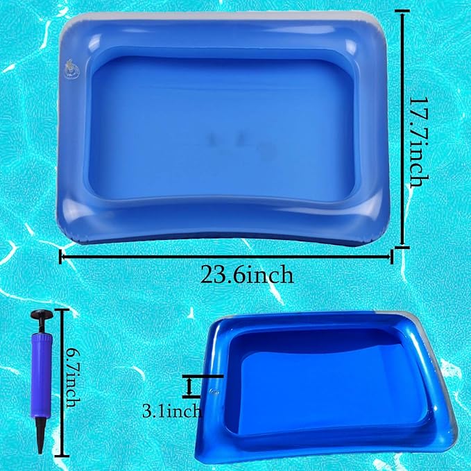 2 PCS Inflatable Pool Foot Bath Basin, Portable Foot Bath Basin, Foot Soaking Bath Basin for Pool Entry Ladder, Swimming Pool Clean Feet Pedicure Supplies