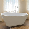 63" Acrylic Freestanding Bathtub, Elegant Skirted Free Standing Tub, Soaking Tub with Integrated Slotted Overflow, Toe-Tap Chrome Drain, cUPC Certified, Glossy White