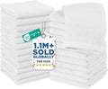 DAN RIVER 24 Pack Wash Cloths for Showering [12x12] - 100% Cotton Washcloths Premium Quality Flannel Face Cloths for Bathroom, Highly Absorbent and Soft Feel Wash Clothes, White