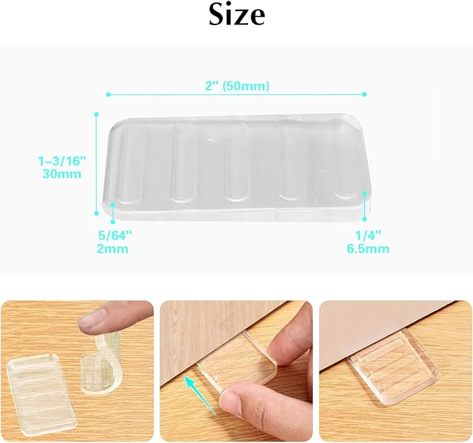 8 Pcs Table Wedge Clear Shim, Plastic Shims Levelers Adjustable Blocks Furniture Wedges, Leveling for Hot Tub Toilet Restaurant Appliance Door Stops, Trimmable Fix Highest Side 1/4" (6.5mm)