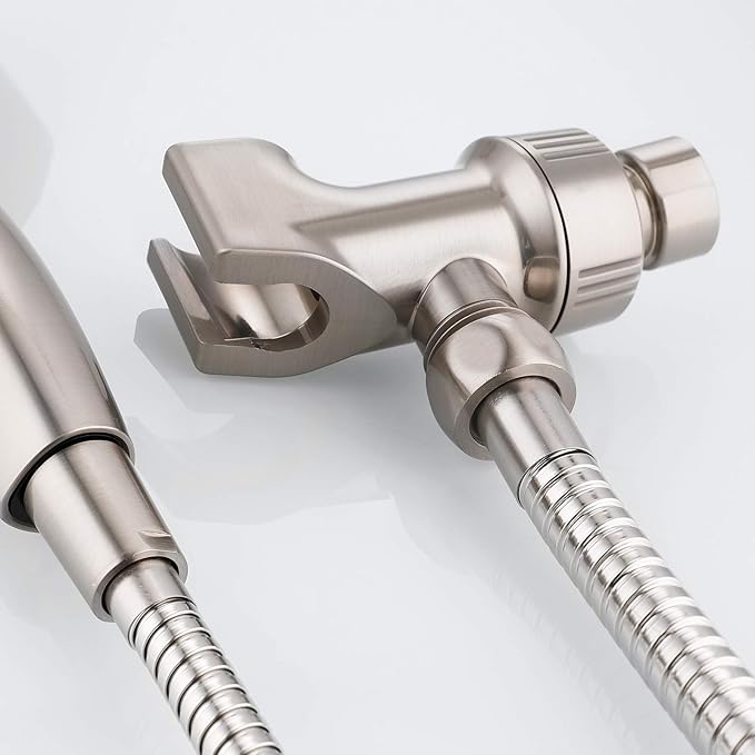 2PCS Universal Handheld Shower Head Holder - Adjustable Arm Mount Bracket With Brass Swivel Ball, Stand - Brushed Nickel