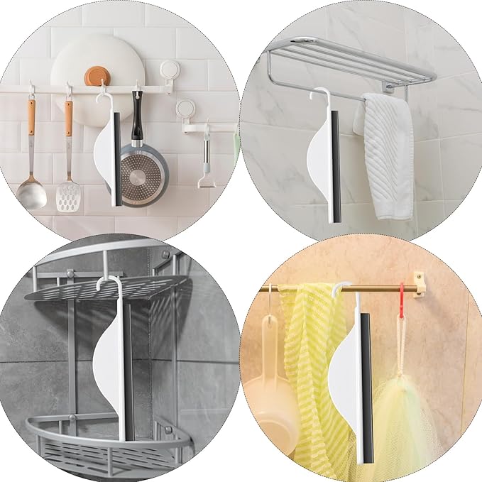 Tiny Bathroom Mirror Shower Squeegee with Hanging Hook, Silicone Kitchen Countertop Small Squeegee, Handy Water Blade Mini Squeegees, Wiper Scraper Cleaner Tool for Cleaning Window Glass Sink Counter