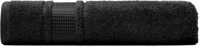 Melissa Linen, Fingertip Towels 4 Pack, 100% Turkish Cotton, Small Hand Towels for Body, Face and Kitchen 12 x 18 in, Soft and Absorbent, Quick Dry, (Jet Black Fingertip Hand Towels)