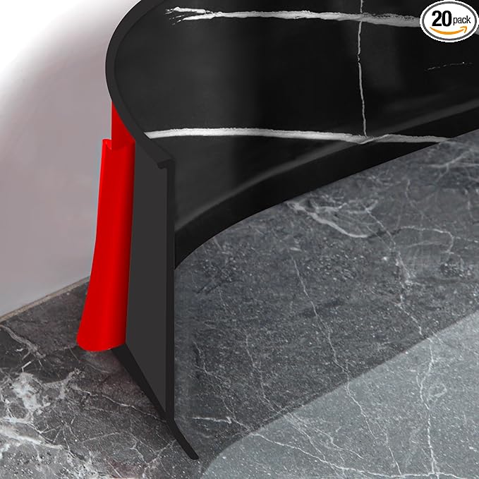 Flexible Baseboard Molding Trim 4 Inch Self-Adhesive Vinyl Wall Base Peel and Stick Cove Base Rubber Wall Baseboard Moulding Trim (20Ft, Black Stone)