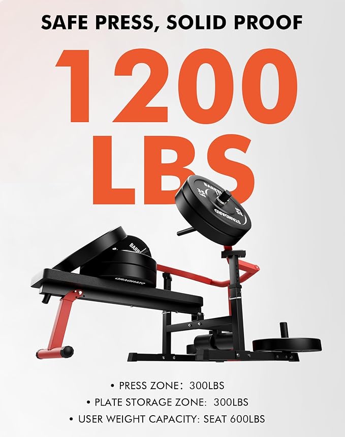 GMWD Chest Press Machine, 1050LBS Bench Press Machine with Independent Converging Arms, Adjustable Flat Incline Bench for Chest, AB Workouts, Shoulder Home Gym Equipment, V1