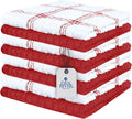 DAN RIVER Premium Dish Cloth 100% Cotton 12 X 12 Inches |Pack of 8|-Ultra Soft Tea Towels-Highly Absorbent Kitchen Rags-Terry Dishcloth for Kitchen and Household Cleaning |Red|