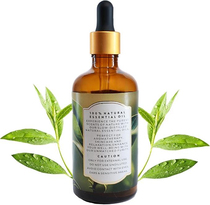 Enhanced Essentials-Luxurious Tea Tree Essential Oil|with Dropper|Concentrated Essential Oil for Diffusers,Skin Care,Fragrance,Aromatherapy,Bath,Massage,Perfume,Gifting,Soap and Candle Making| 100 ml