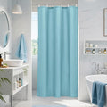 AooHome Stall Size 36x72 Inch Shower Curtiain Liner, Durable Fabric Solid Blue Bathroom Curtain with Hooks, Weigthed Hem, Waterproof