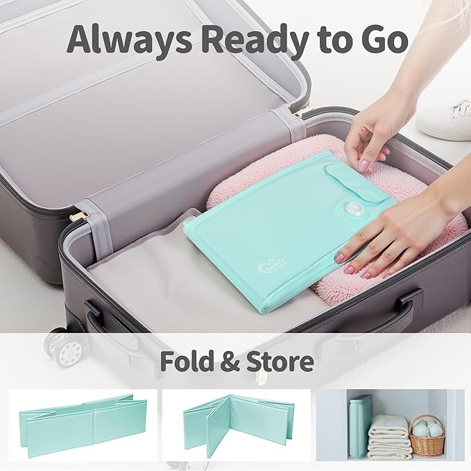 Bella’s Friends Baby Collapsible Bathtub, Travel Bath Tub for Baby, Foldable and Portable, Easy Storage, Reinforced Structure, Lightweight, Travel Essentials for 6M-3Y Infant Toddler, Green