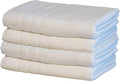 Mosobam Luxury Turkish Set of 4 Bath Towels 30X58 White 700 GSM Bamboo Viscose & Aegean Turkish Combed Cotton
