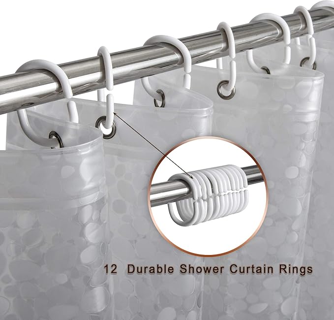 Bostofy Extra Long Shower Curtain Liner, Heavyweight Liner with Magnets and Rust-Proof Metal Grommets, Waterproof Shower Liner for Bathroom, 72' W x 78' H