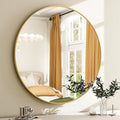24 Inch Round Bathroom Mirror - Gold Wall Mounted Circle Mirror with Metal Frame, Modern Round Hanging Mirror Suitable for Bathroom, Vanity, Entryway, Living Room