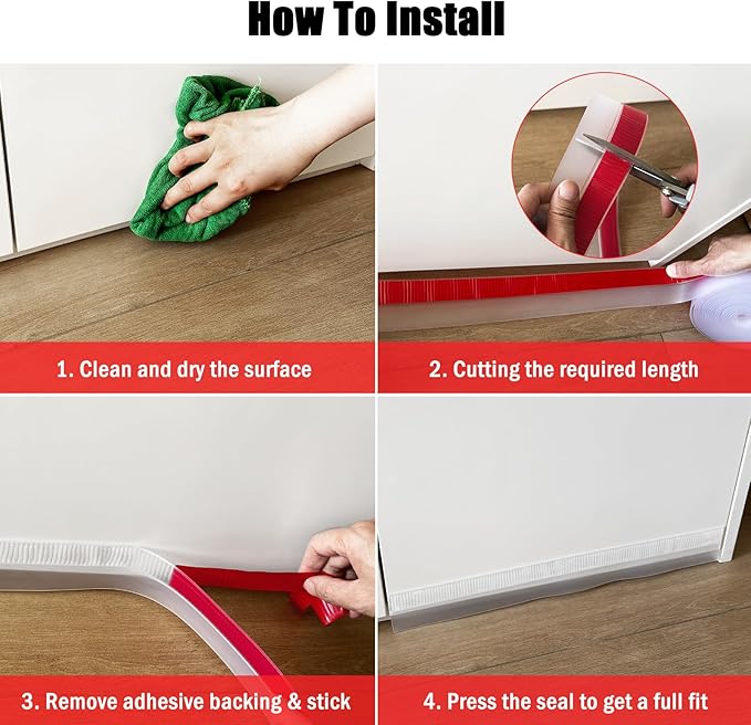 Wide Silicone Weather Stripping, 2 inch (W) x 20 Ft (L) Door Draft Stopper, Silicone Seal Strip for Doors Windows and Shower Glass Gap, Grey