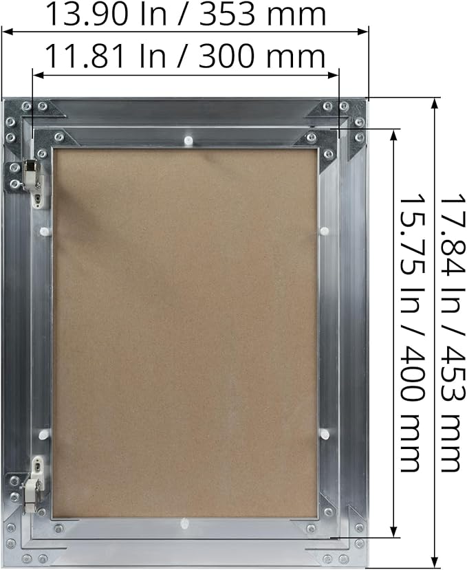 12" x 16" Inch Aluminum Drywall Access Panel - Service Shaft Door - Plumbing, Electricity, Heating, Alarm Wall Inspection hatch for Drywall - Bathroom Service Access Hole Cover