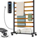 GROWNEER Upgraded Heated Towel Rack, 7 Bars Towel Warmer Rack, Wall Mounted & Freestanding Towel Warmer for Bathroom, Timer & Temperature Multi-Level Adjustments, Overheating Protection (Black)
