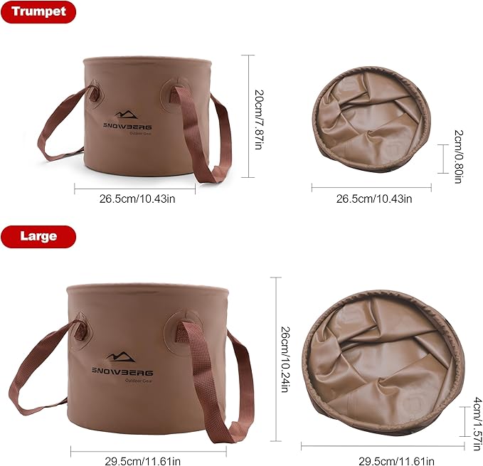 Multifunctional Collapsible Bucket,Portable Bin,Car Wash Bucket,Lightweight Foldable Buckets with Handles for Camping,Dish Washing,Laundry,Soaking Feet,Fishing,Hiking
