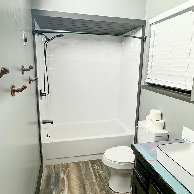 From Plain To Beautiful In Hours 133-WT-SUB-KIT Subway Tub and Shower Wall Panels Surround, Gloss White, 96 Square Feet
