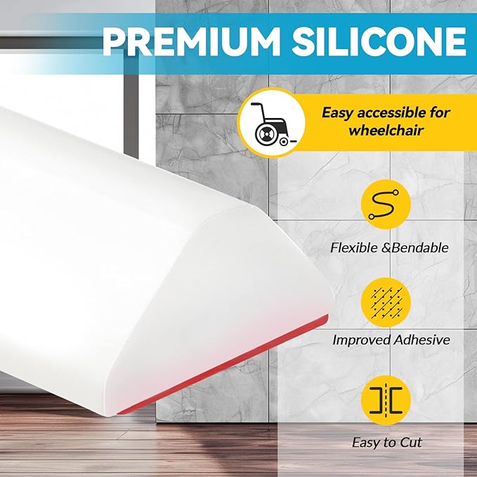 67'' Collapsible Shower Threshold Water Dam Shower Barrier Keeps Water Inside Threshold Dry and Wet Separation Retention System Suitable for Bathroom Kitchen Sink Bathtub