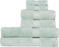 Christy Renaissance 6 Piece Blue Towel Set| 100% Egyptian Cotton | Luxury Bathroom Towels | Soft and Super Absorbent | 675 GSM | 2 Bath Sheet 2 Hand 2 Face | Eggshell