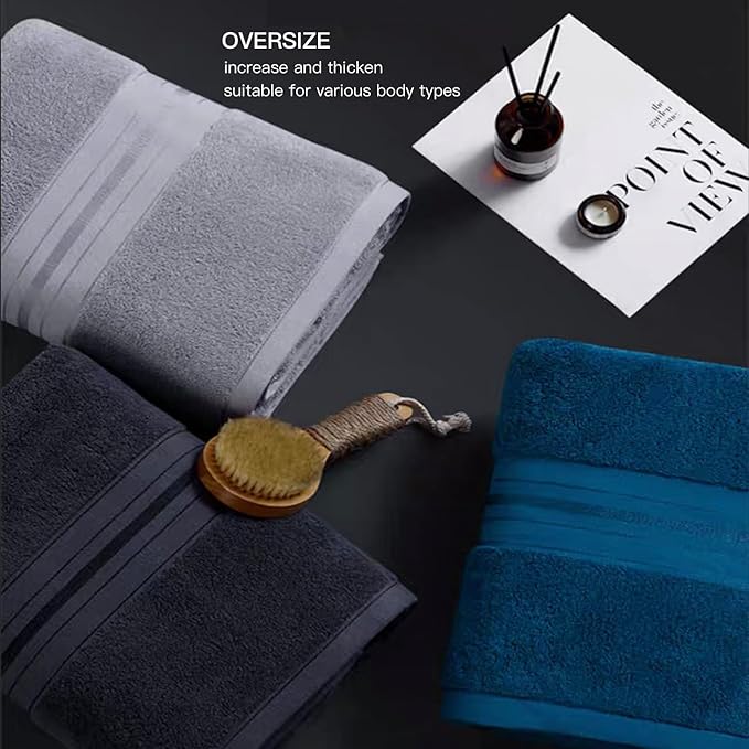 Bath Sheet,Oversized Bath Towel,Beach Towel, 40x73 inches, Extra Large,100% Luxury Cotton, Super Soft & Absorbent (Grey, Extral Large)