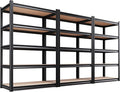 AOAORRG Set of 3 Storage Shelves, 45.6" W Heavy Duty Garage Shelving, 5-Tier Metal Shelf Adjustable Shelving Unit, Utility Garage Organizer Rack for Basement, Pantry, Warehouse, 45.6" Wx19.7 Dx78 H