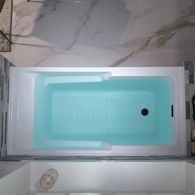 WOODBRIDGE 54" Acrylic Rectangular Alcove Soaking Bathtub in White with Left Drain, Oil Rubbed Bronz pop-UP Drain Included BA5430L