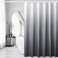 Gibelle Long Shower Curtain 72 x 78, Tall Grey Ombre Shower Curtain for Bathroom, Waffle Weave Fabric Shower Curtain Set with Hooks, Water Repellent, Machine Washable
