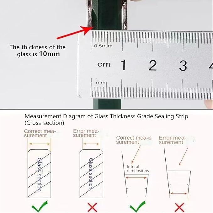 Frameless Soft Shower Door Sweep Seal Drip Rail, Glass Shower Silicone Door Seal Strip,Weatherproof Silicone Seal Fit for Glass (H Type, 6mm (1/4"))